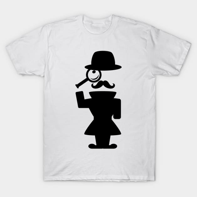 Detective with magnifying glass T-Shirt by SooperYela